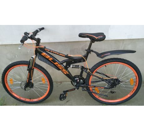 Horský MTB bicykel BLISS celoodprúžený 7x3 Shimano prevody, 2x kotúčové brzdy