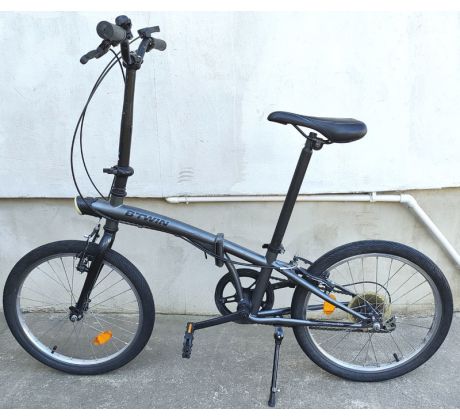 Skladací kempingový bicykel B.TWIN 20" kolesá, 6 prevodov